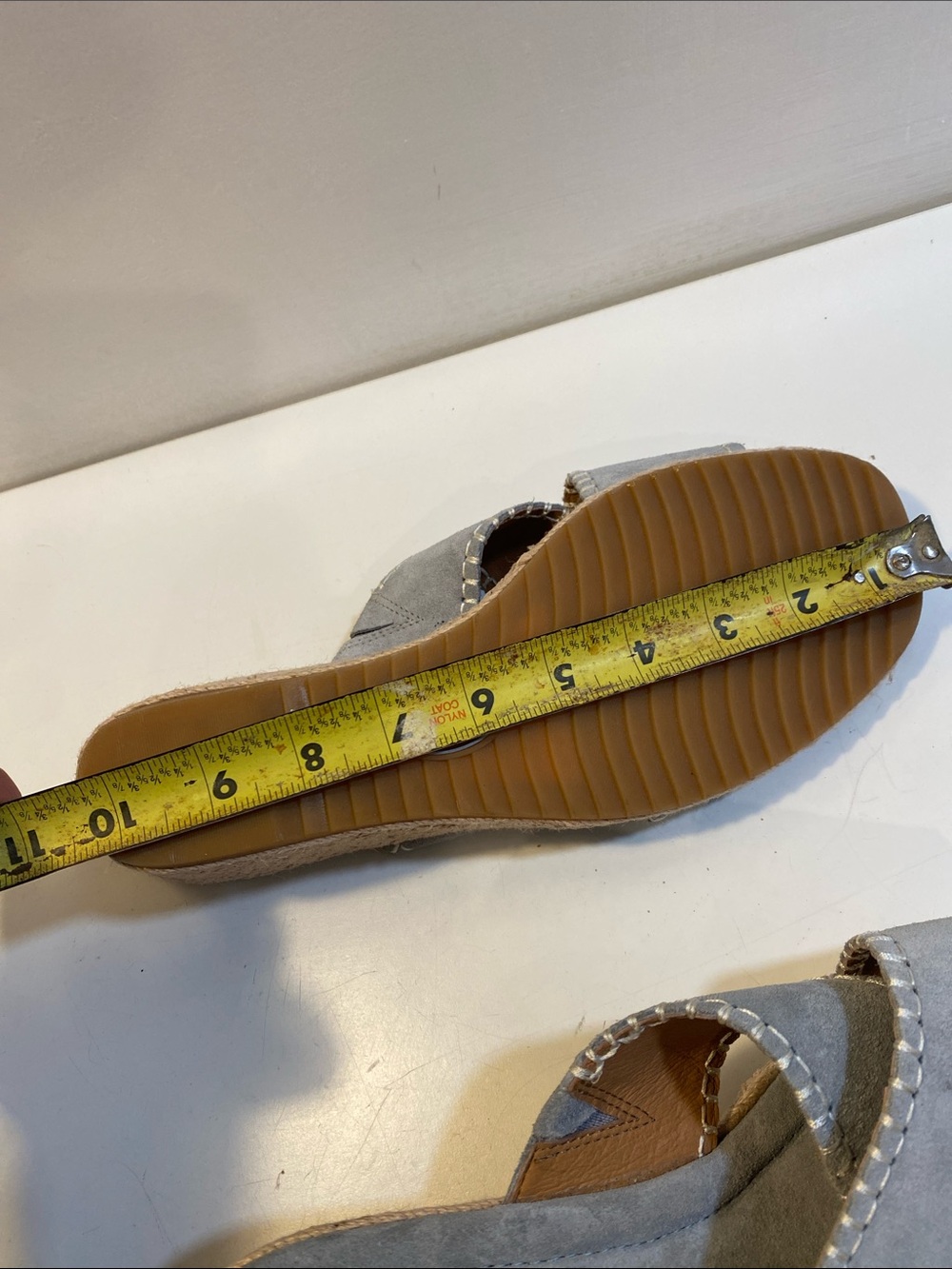 SOFT Gray Suede Leather Wedge Slide Sandals Sz 11M - Picture 10 of 13